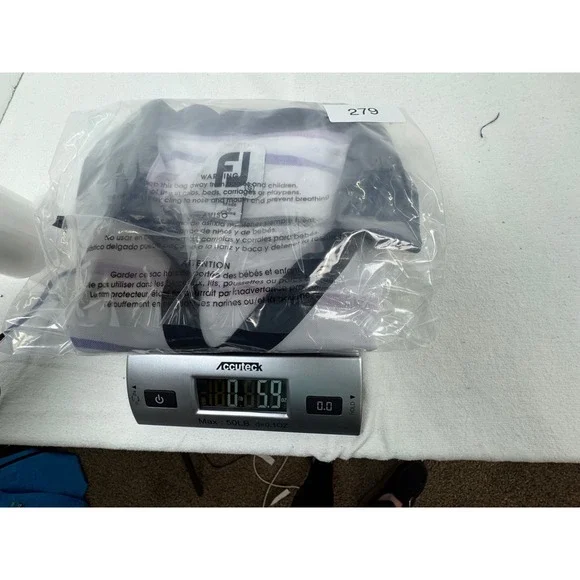 FootJoy Polo Shirt Women's Small White Purple Striped V-Neck Golf Top - Picture 7 of 7